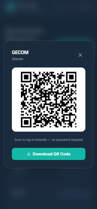 Contractor QR-code login screen